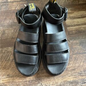 Dr. Martens Black Leather Strap Sandals